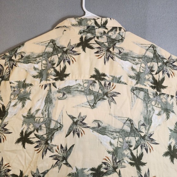 Natural Issue Mens Shirt Beige Floral Hawaiin XL Short Sleeve Button Up - Picture 12 of 16